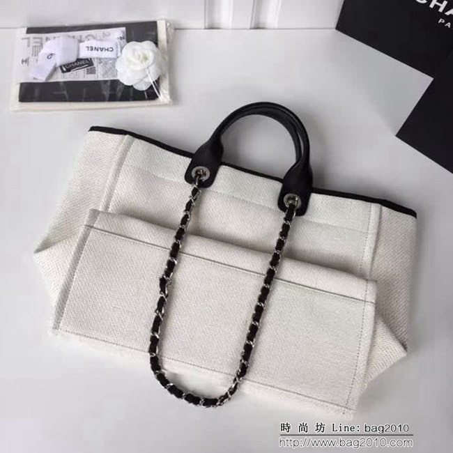 香奈兒CHANEL 18早春 度假系列 最新最火爆大號帆布沙灘包手提購物袋 DSC1450